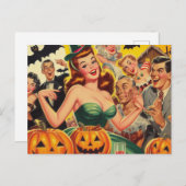 Vintage Halloween-Illustration Postkarte (Vorne/Hinten)