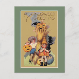 Vintage Halloween-Illustration Postkarte