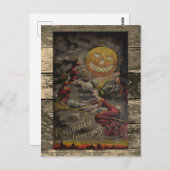 Vintage Halloween-Illustration Postkarte (Vorne/Hinten)
