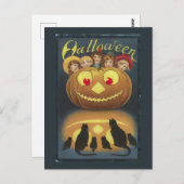 Vintage Halloween-Illustration Postkarte (Vorne/Hinten)