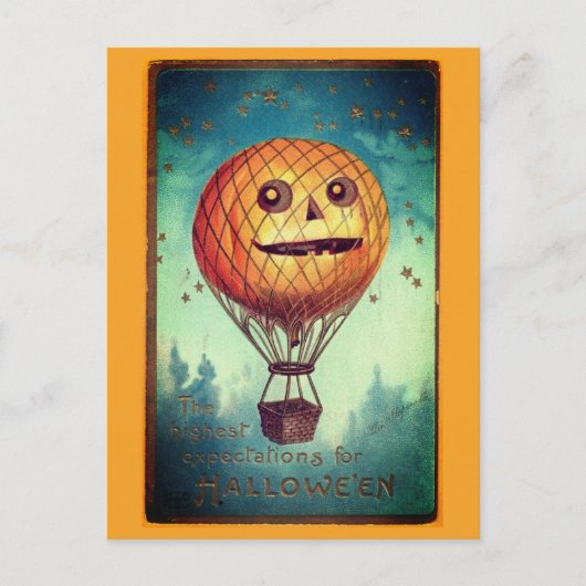 Vintage Halloween-Illustration Postkarte (Vorderseite)