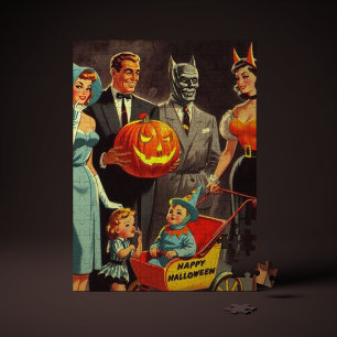 Vintage Halloween-Illustration Puzzle