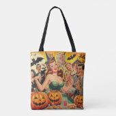 Vintage Halloween-Illustration Tasche (Rückseite)