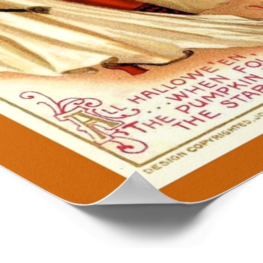Vintage Halloween-Illustrationswitscher Poster (Ecke)