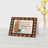 Vintage Halloween-Imps Karte (Gelbe Blume)