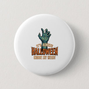 Vintage Halloween in meinem Herzen Monster-Hand-De Button