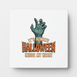 Vintage-Halloween-Inside-My-Heart-Monster-Hand-Des Fotoplatte