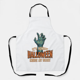 Vintage-Halloween-Inside-My-Heart-Monster-Hand-Des Schürze