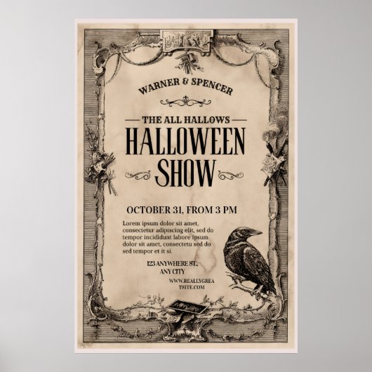 Vintage Halloween Invitation Poster (Vorne)