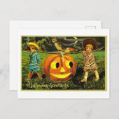 Vintage Halloween-Jack-o-Lantern-Postkarte Postkarte (Vorne/Hinten)
