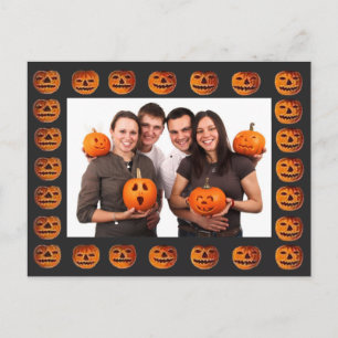 Vintage-Halloween-Jack-o'-Lantern-Rahmen Postkarte