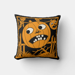 Vintage-Halloween-Jack-O'-Lantern-Wurfkissen Kissen