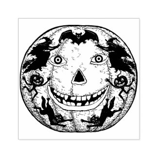 Vintage Halloween-Jack O'Lantern-Briefmarke Gummistempel
