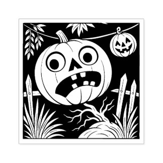 Vintage Halloween Jack O'Lantern Rubber Stamp Gummistempel
