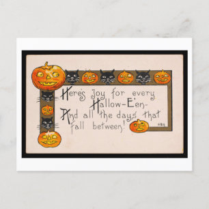 Vintage Halloween Joy Postcard Postkarte