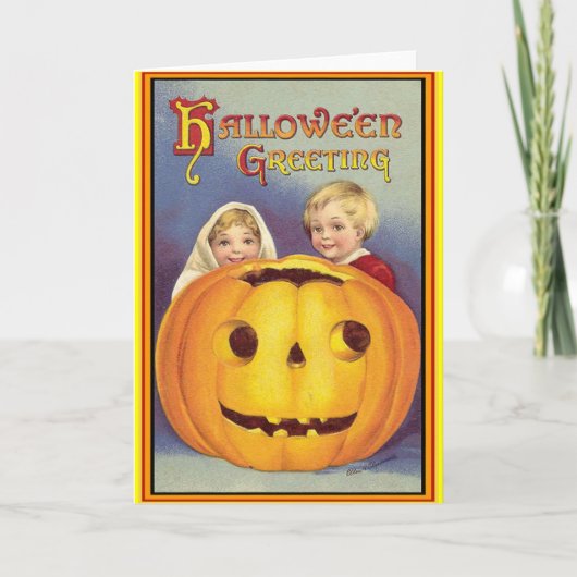 Vintage Halloween Karte (Vorderseite)