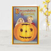 Vintage Halloween Karte (Gelbe Blume)