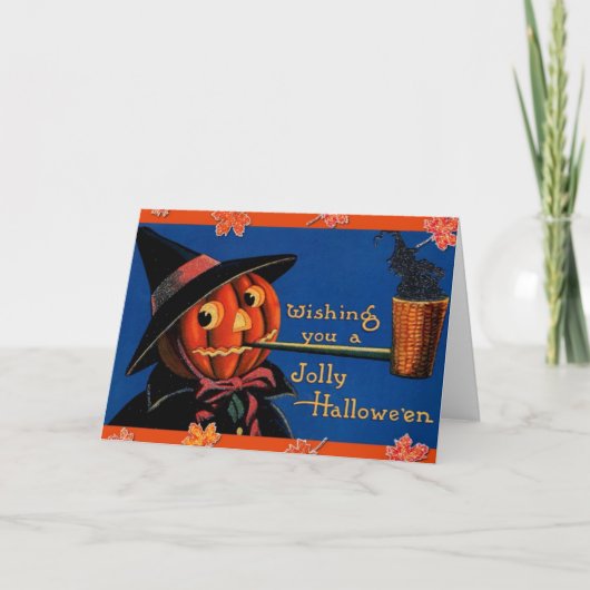 Vintage Halloween Karte (Vorderseite)