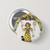Vintage Halloween-Karte Button (Vorne & Hinten)