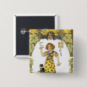 Vintage Halloween-Karte Button (Vorne & Hinten)