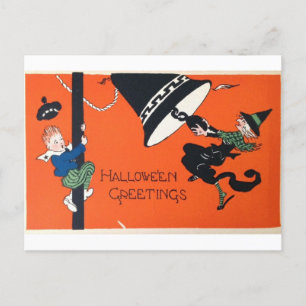 Vintage-Halloween-Karte: Ein zeitloser Gruselspaß Feiertagspostkarte