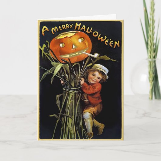 Vintage Halloween-Karte Feiertagskarte (Vorderseite)