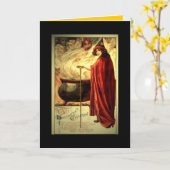 Vintage Halloween-Karte "großer Kessel " Karte (Gelbe Blume)