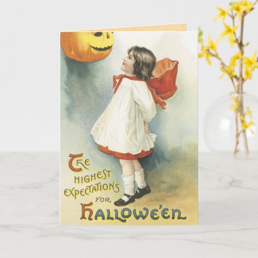 Vintage Halloween-Karte Karte (Gelbe Blume)