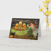Vintage Halloween-Karte Karte (Gelbe Blume)