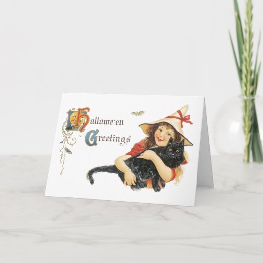 Vintage Halloween-Karte Karte (Vorderseite)