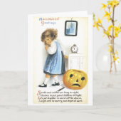 Vintage Halloween-Karte Karte (Gelbe Blume)