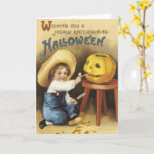 Vintage Halloween-Karte Karte (Gelbe Blume)