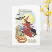 Vintage Halloween-Karte Karte (Gelbe Blume)