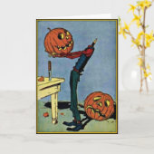 Vintage Halloween-Karte "kopflos" Pumpkin Head Man Karte (Gelbe Blume)