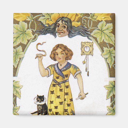 Vintage Halloween-Karte Magnet (Vorne)