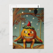 Vintage Halloween-Karte Postkarte (Vorne/Hinten)