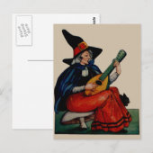 Vintage Halloween-Karte Postkarte (Vorne/Hinten)