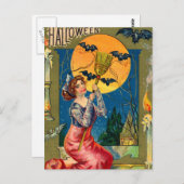 Vintage Halloween-Karte Postkarte (Vorne/Hinten)