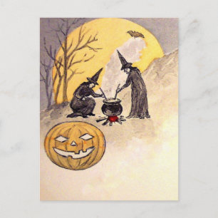 Vintage Halloween-Karte Postkarte