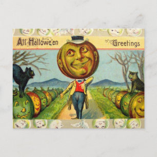 Vintage Halloween-Karte Postkarte