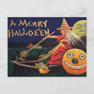Vintage Halloween-Karte Postkarte