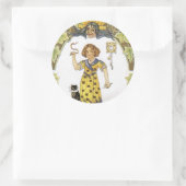 Vintage Halloween-Karte Runder Aufkleber (Tasche)