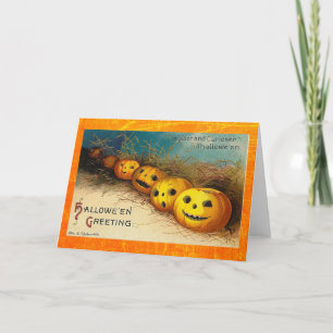 Vintage-Halloween-Karte, um nur Hallo zu sagen! Karte