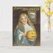 Vintage Halloween-Karten Karte (Gelbe Blume)