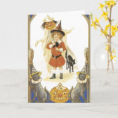 Vintage Halloween-Karten Karte (Gelbe Blume)