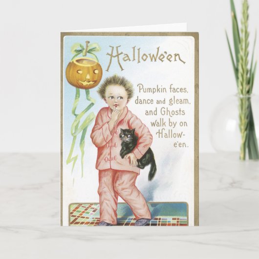Vintage Halloween-Karten Karte (Vorderseite)