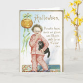 Vintage Halloween-Karten Karte (Gelbe Blume)