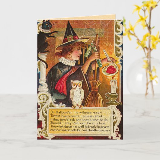 Vintage Halloween-Karten Karte (Gelbe Blume)