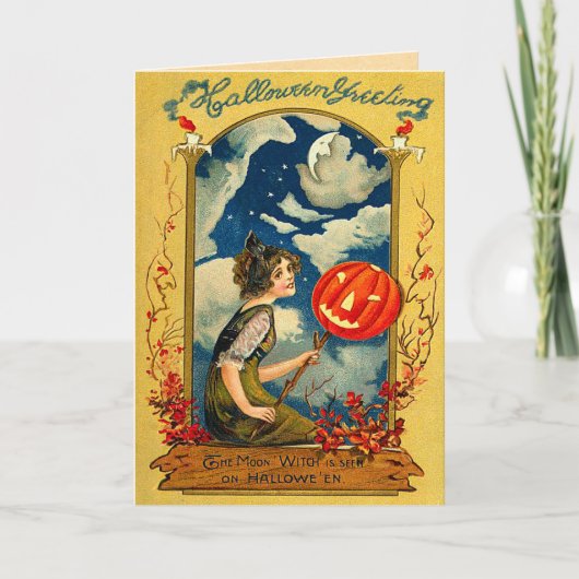 Vintage Halloween-Karten Karte (Vorderseite)