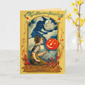 Vintage Halloween-Karten Karte (Gelbe Blume)
